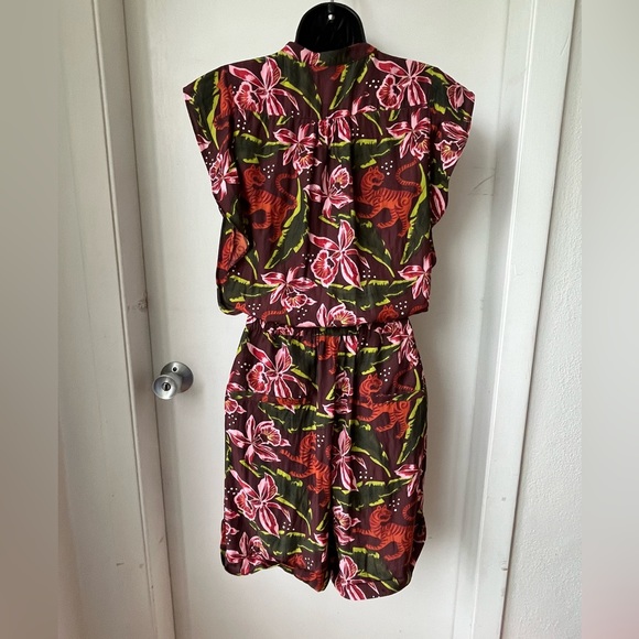 scotch and soda Floral Print Playsuit romper jumpsuit. Tiger tropical print sz L - Picture 10 of 17
